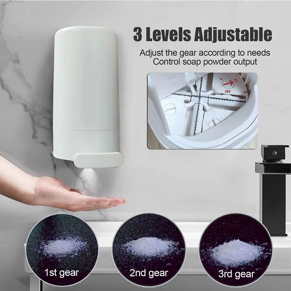 Wall-Mounted Soap Grinder - 3 Adjustable Grinding Levels, Waterproof Refillable Soap Dispenser for Bathroom & Kitchen, Compact S