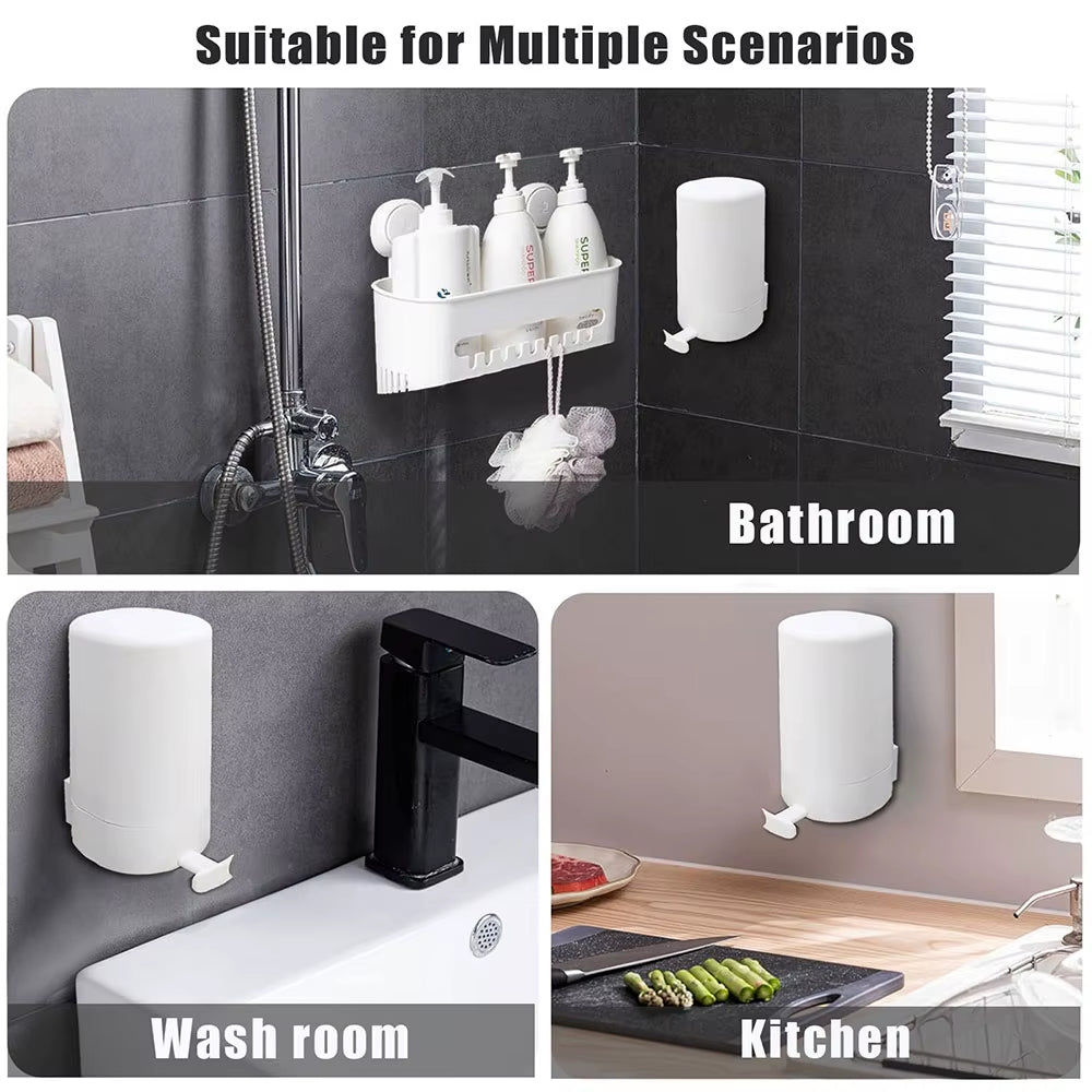 Wall-Mounted Soap Grinder - 3 Adjustable Grinding Levels, Waterproof Refillable Soap Dispenser for Bathroom & Kitchen, Compact S